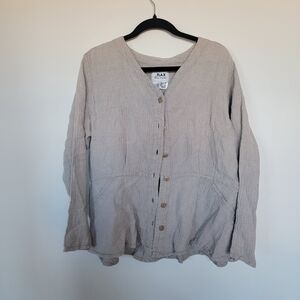 Flax Beige Button-Up Jacket
